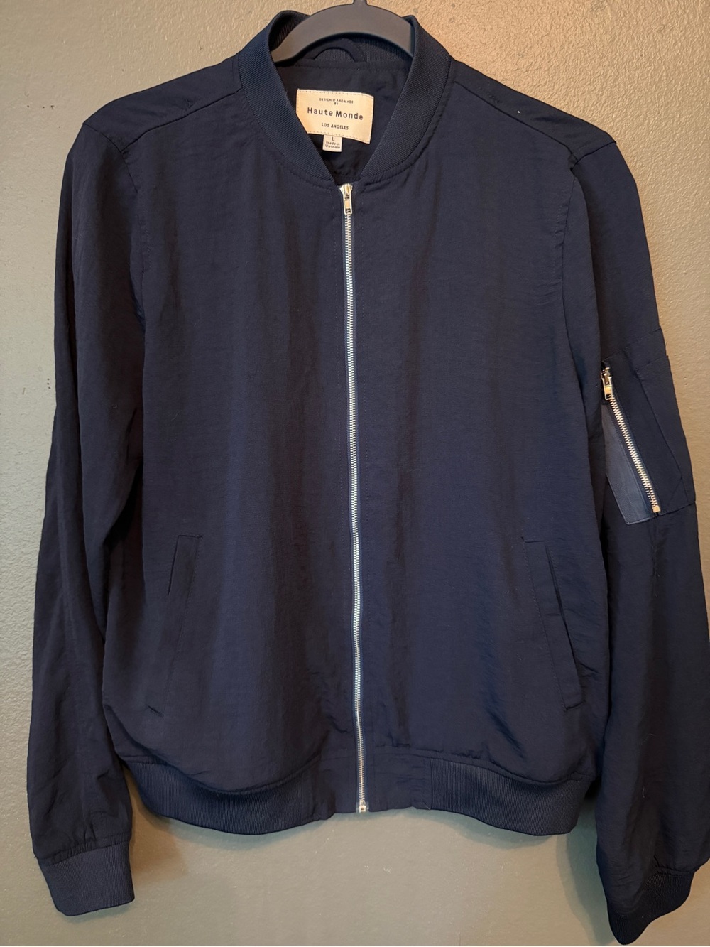 Haute Monde Navy Blue Bomber Jacket